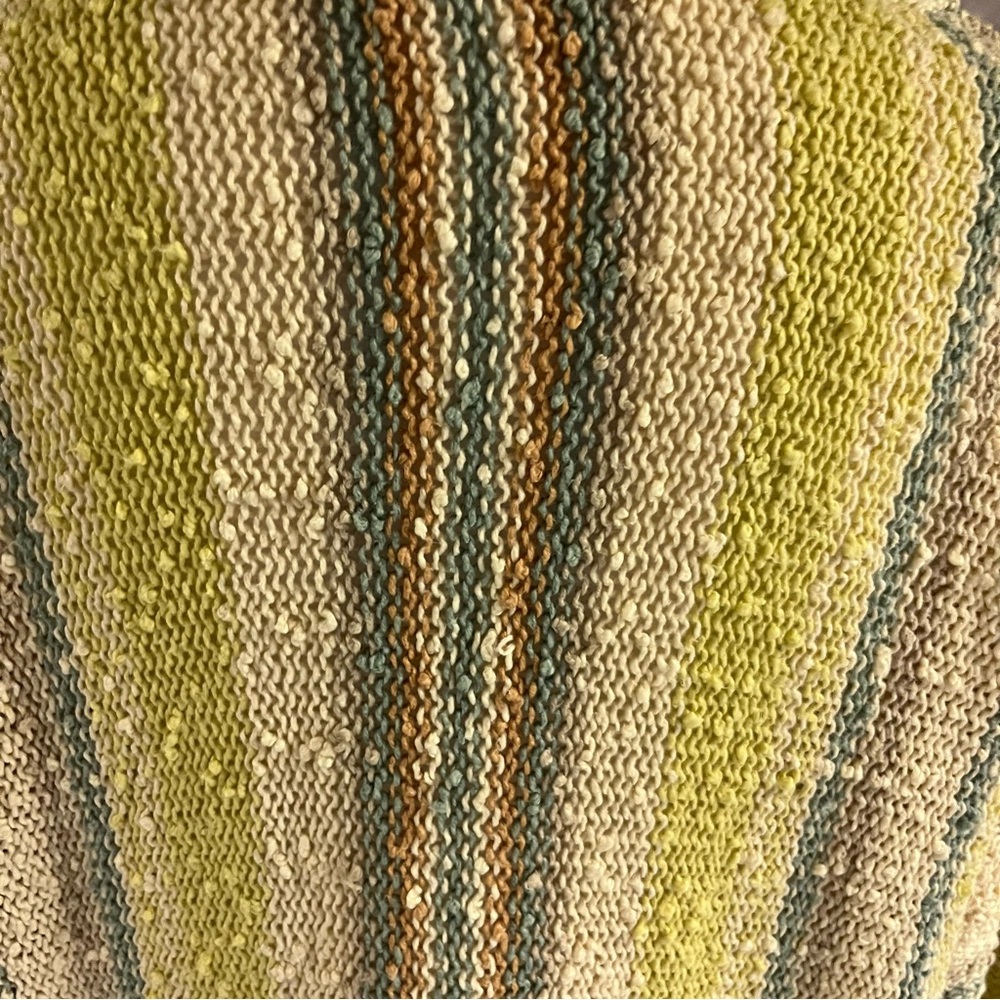Hem & Thread Earthy Tones Striped Sweater L Boho Festival LIghtweight Textured - Picture 5 of 11